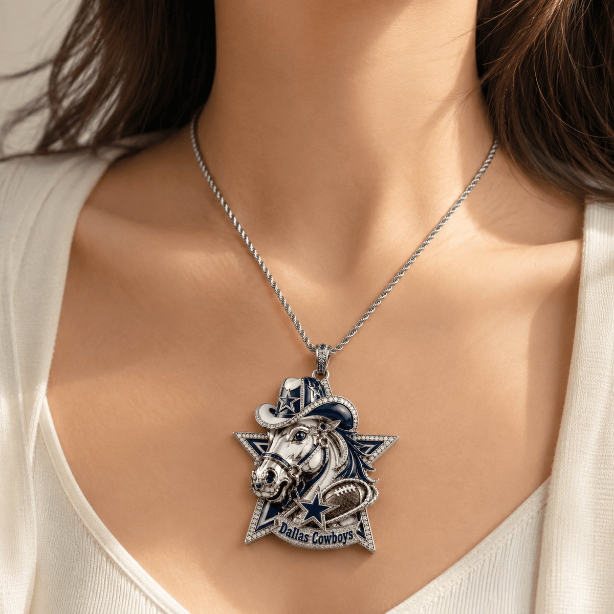 DLCB Solid Silver Chain with Diamond Pendant PDL