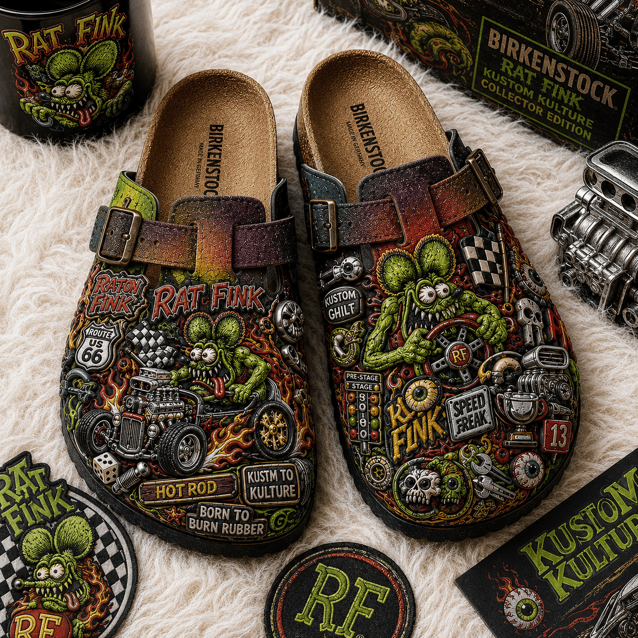 PREMIUM RFK MINK SUEDE CLOGS TTNL