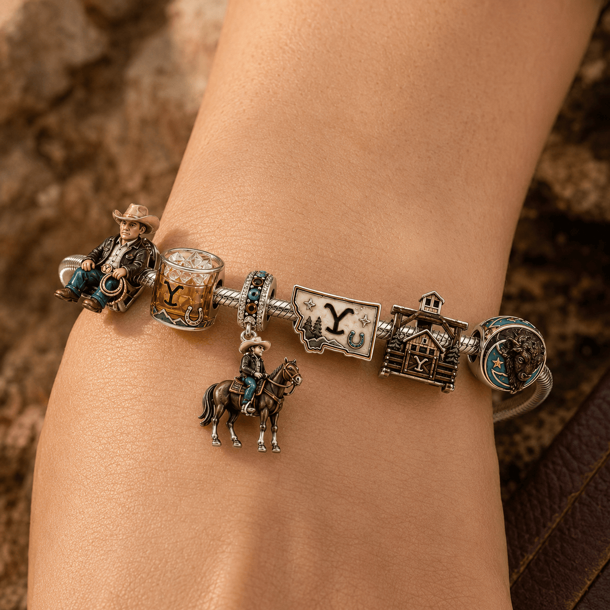 YLST Silver Charm Bracelet Set HQH