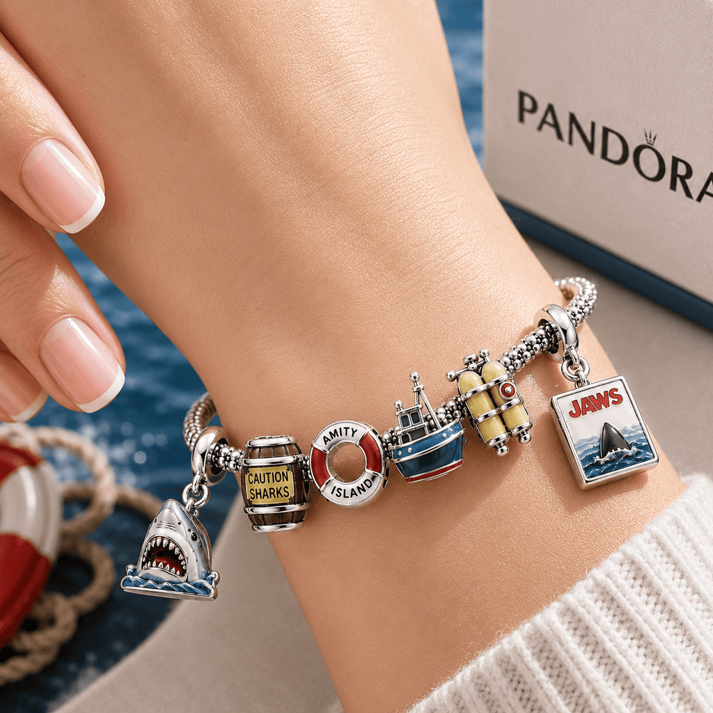 JAWS Silver Charm Bracelet Set TTTT