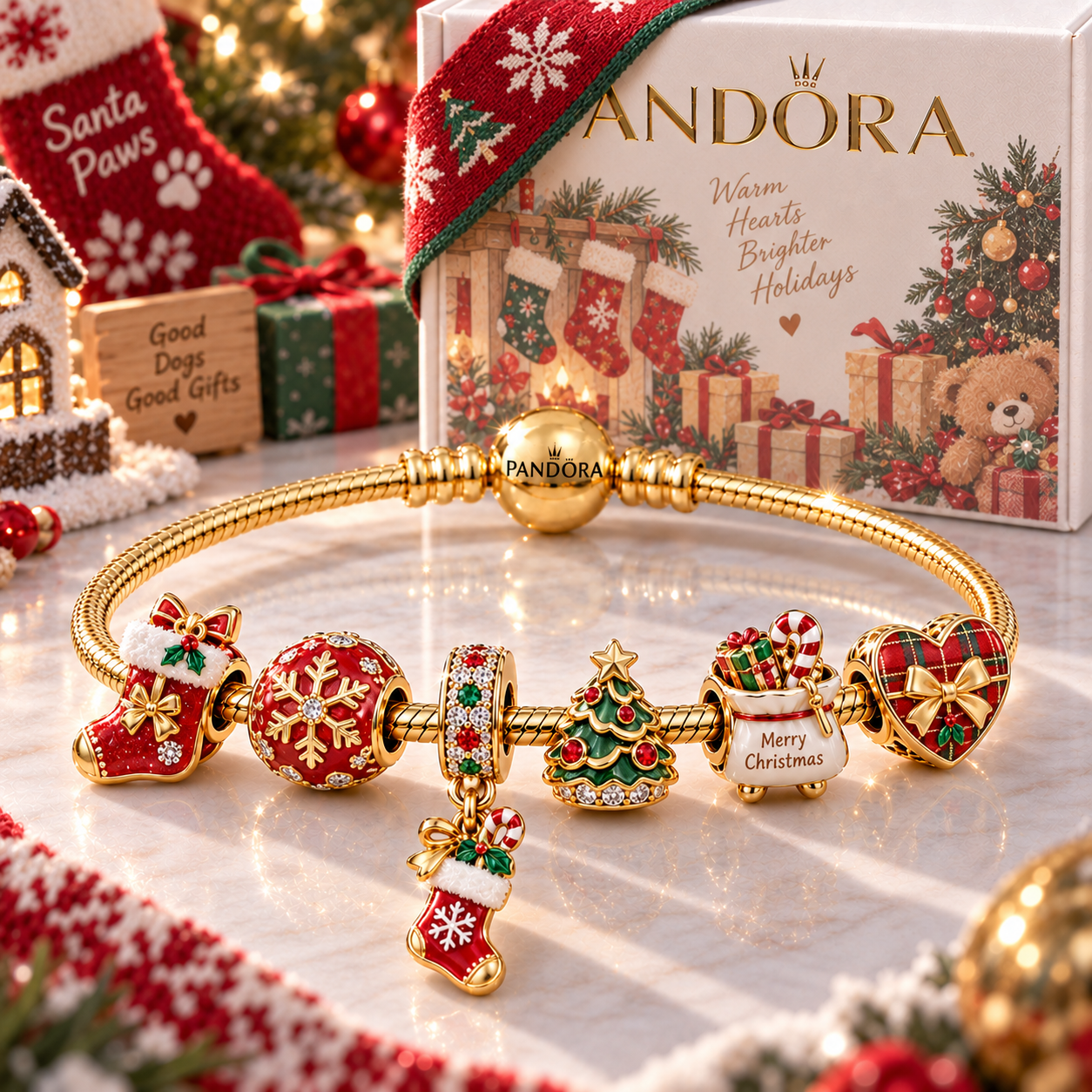 CHRS Gold Charm Bracelet Set PTT