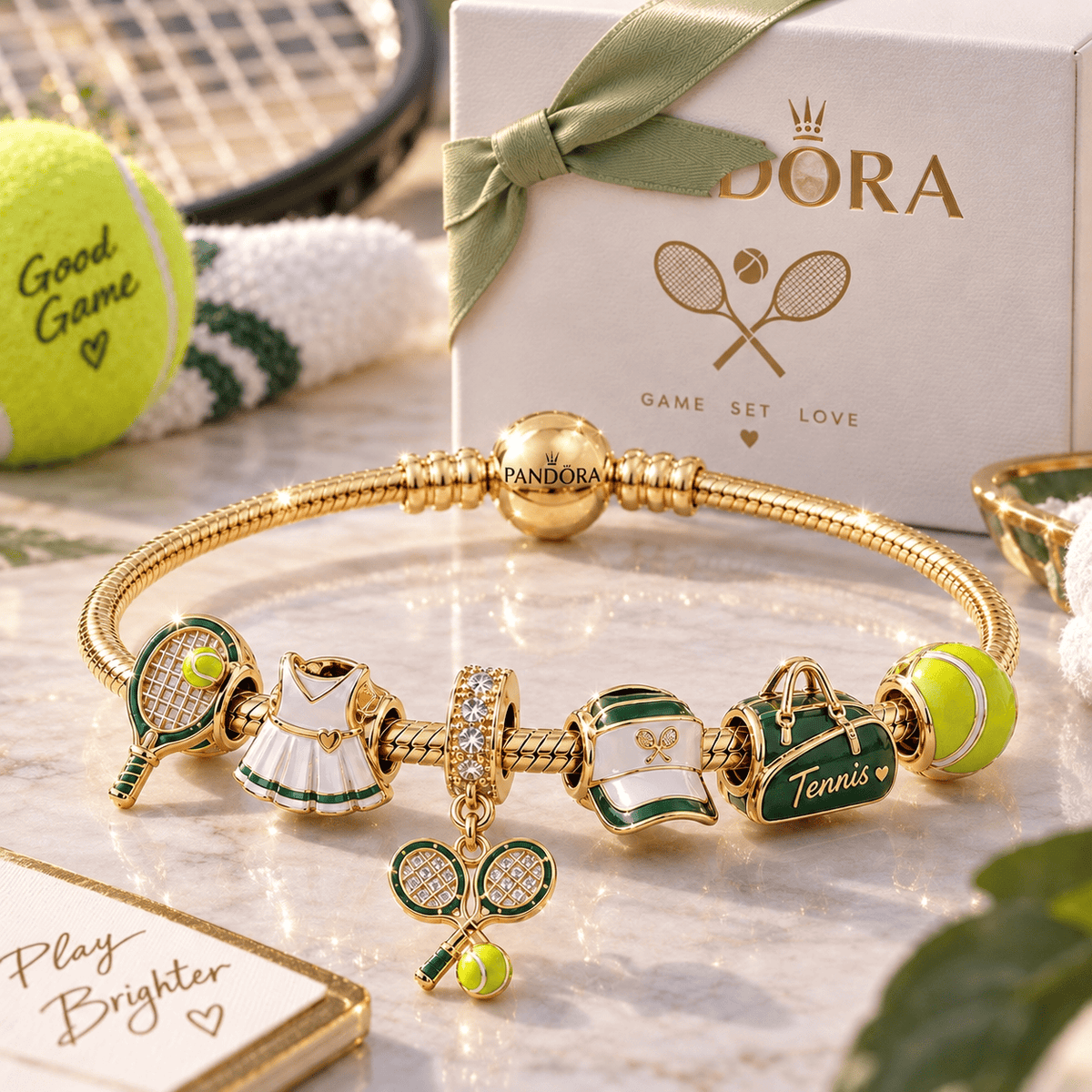 TNNS Gold Charm Bracelet Set VTH