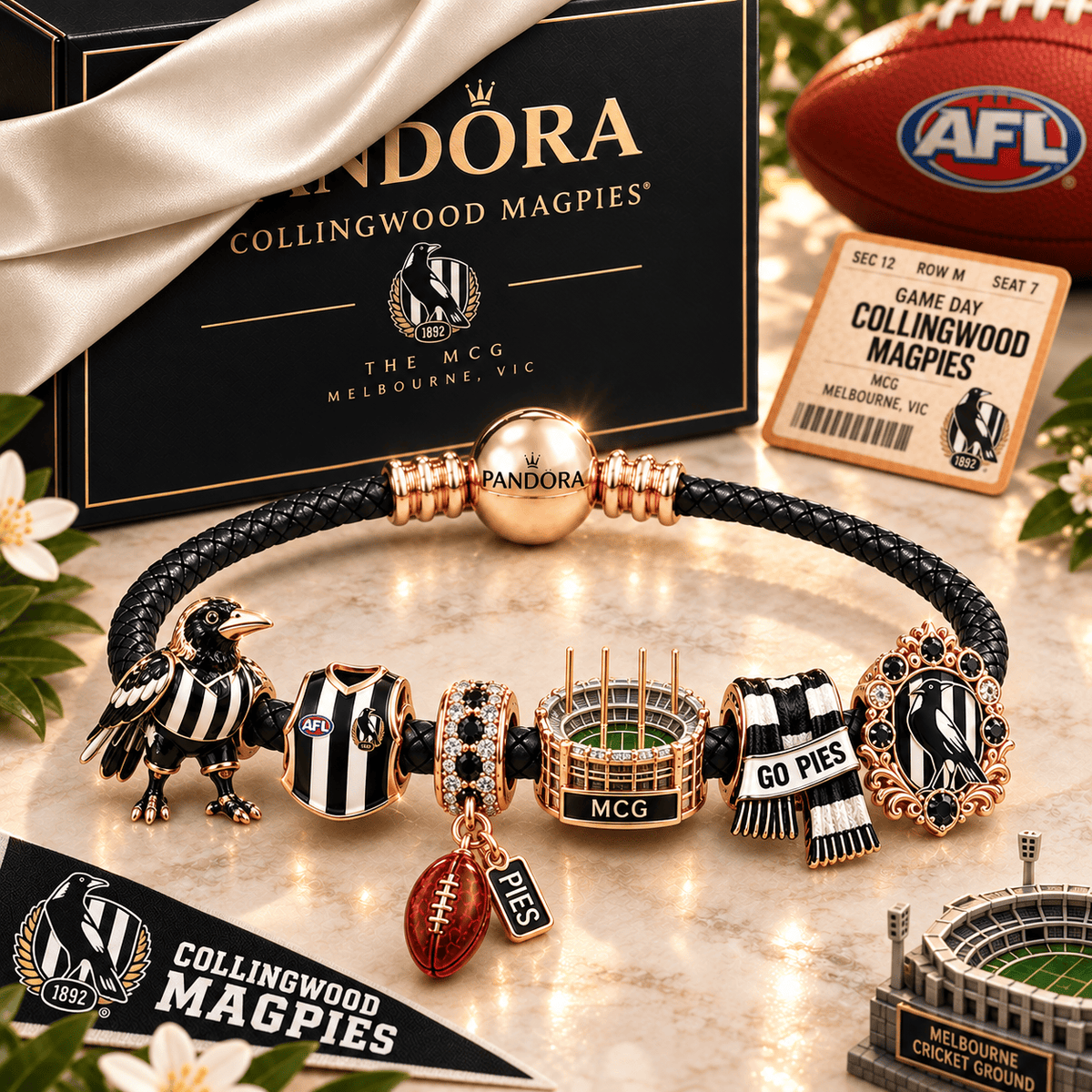 CMW Rose Gold Charm Bracelet Set NHVH