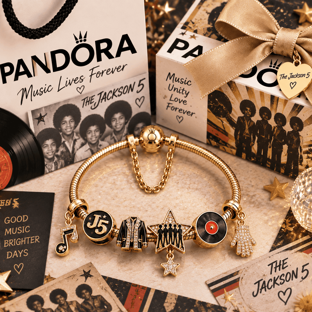 TJS5 Gold Charm Bracelet Set PTT