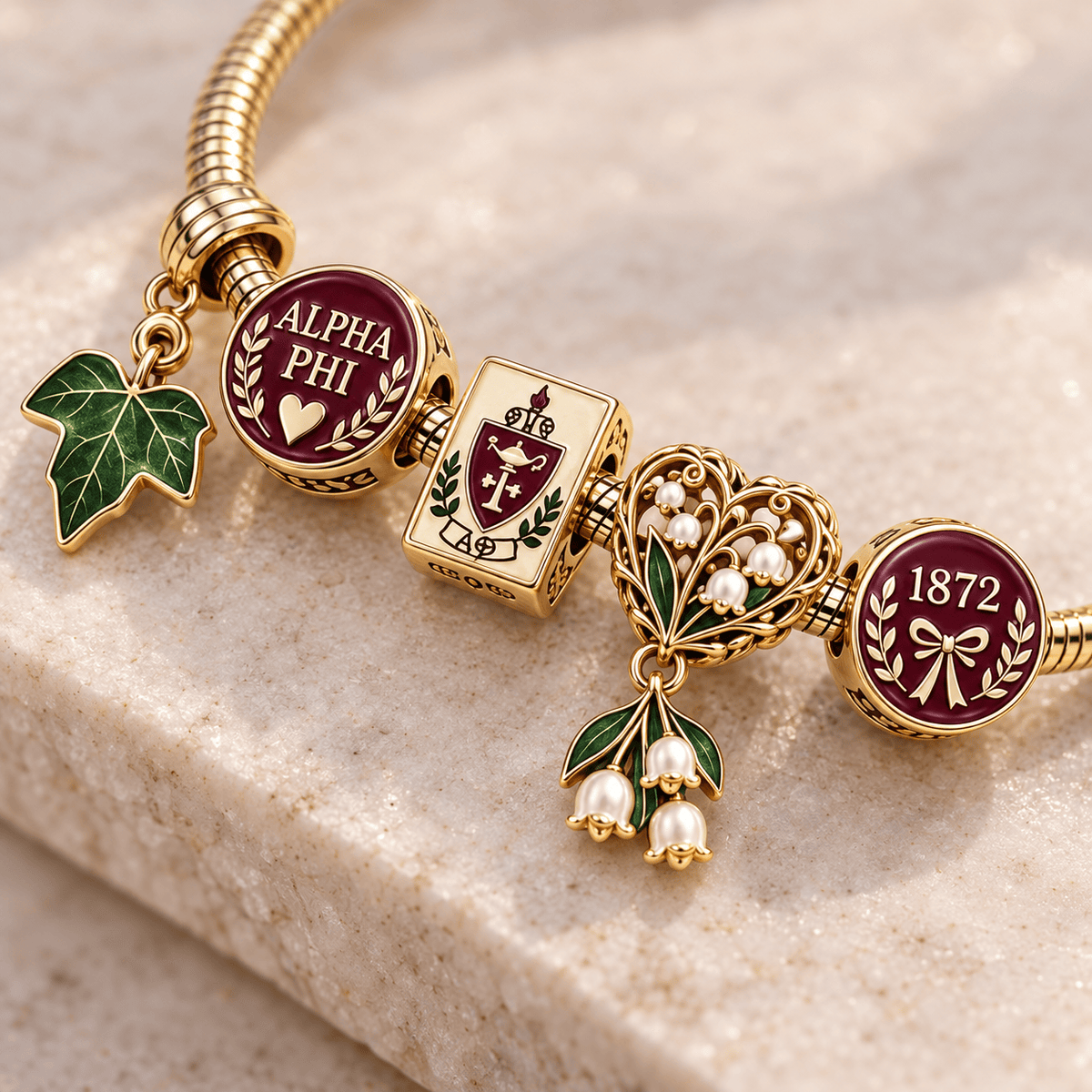 APP Gold Charm Bracelet Set TTN
