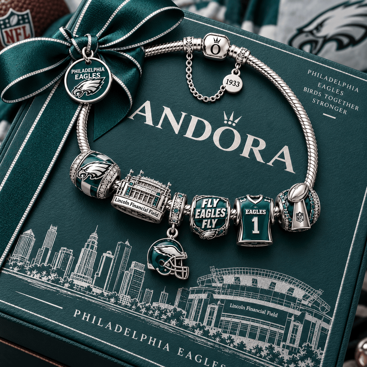 PLDE Silver Charm Bracelet Set PTT