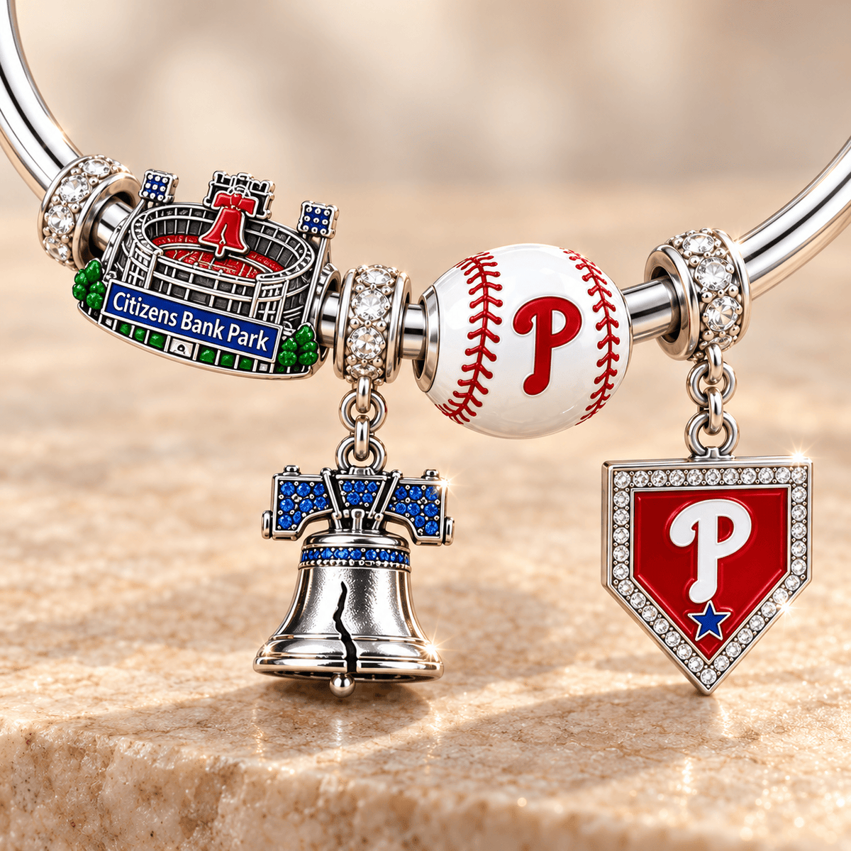 PPP Silver Charm Bracelet Set TMH