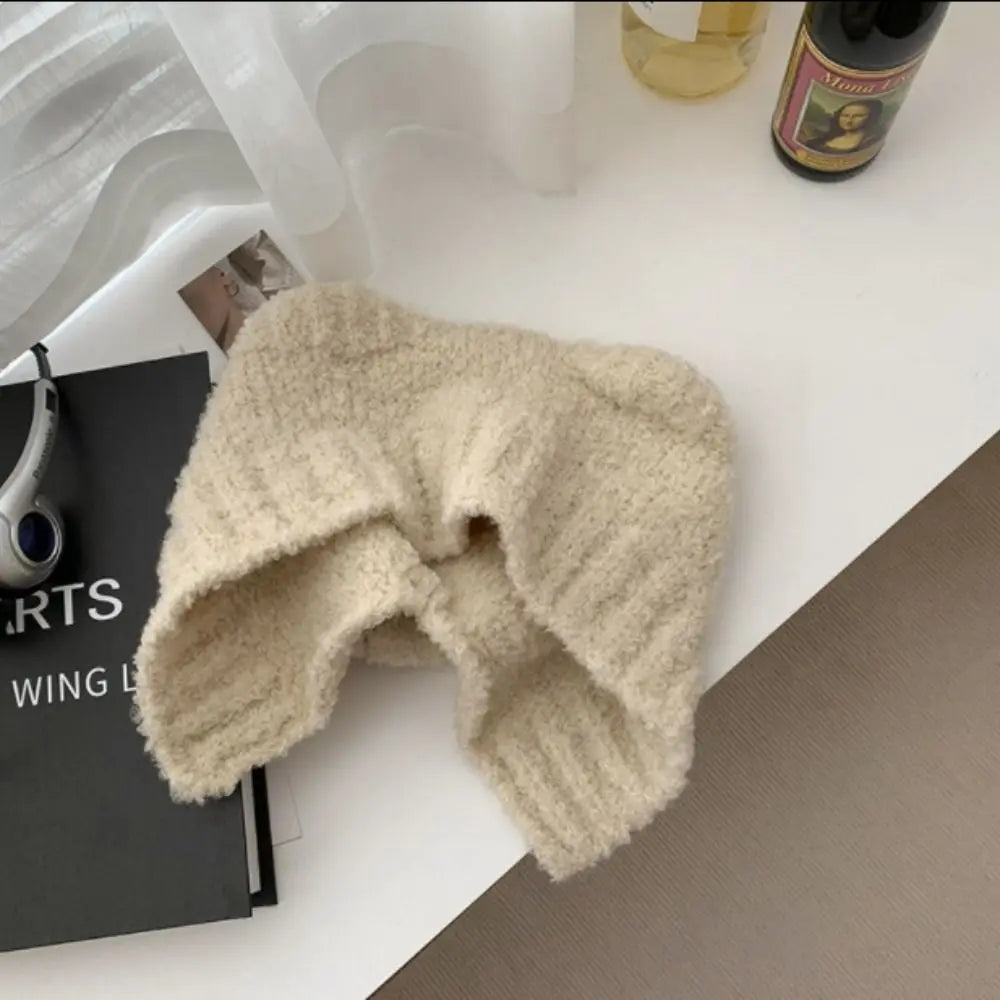 Y2K Beanie Hats for Women Winter Warm Crochet Ear Protection Hat Solid Color Unisex Autumn Knitted Caps